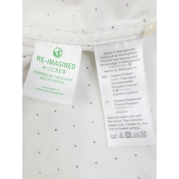 J. Crew Slim Untucked Size Small Mens White Black Polka Dots Button Down Shirt - Picture 7 of 11